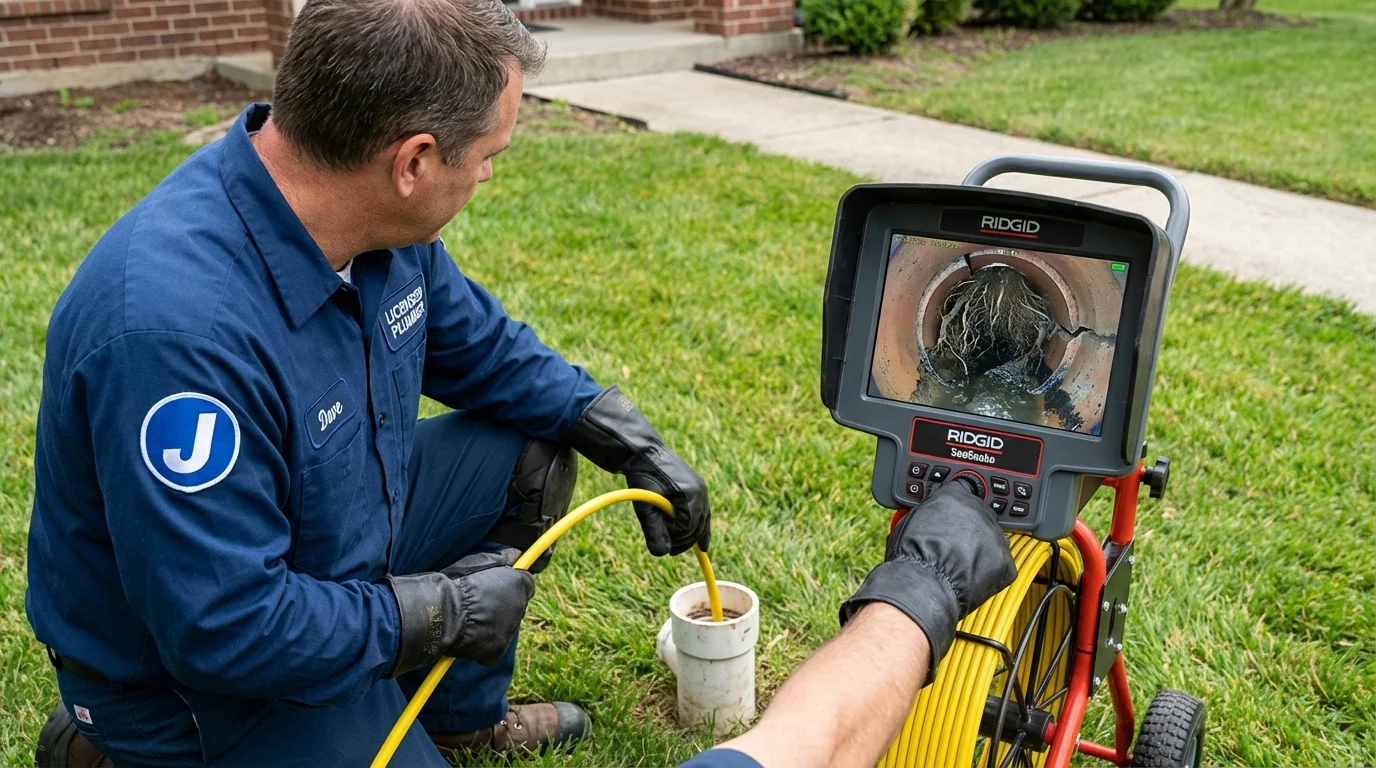 Sewer camera inspection being performed by Johns Plumbing LLC in Pleasant Grove