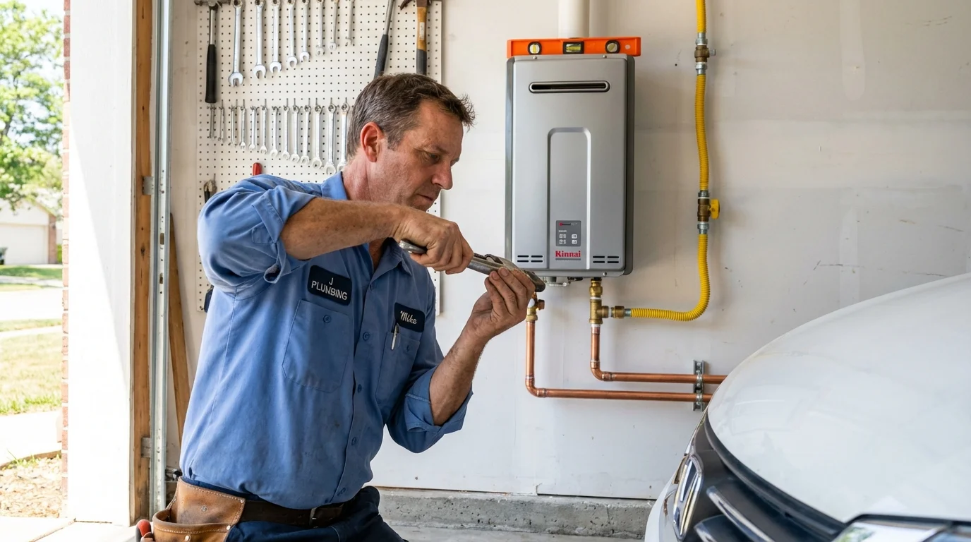 Tankless water heater installation by a Johns Plumbing LLC plumber in Pleasant Grove